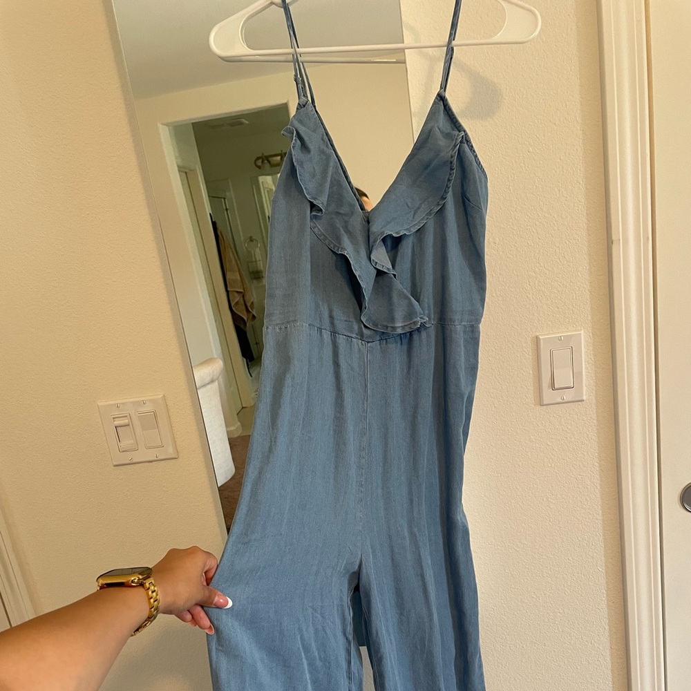SOLD - Chambray midi jumpsuit